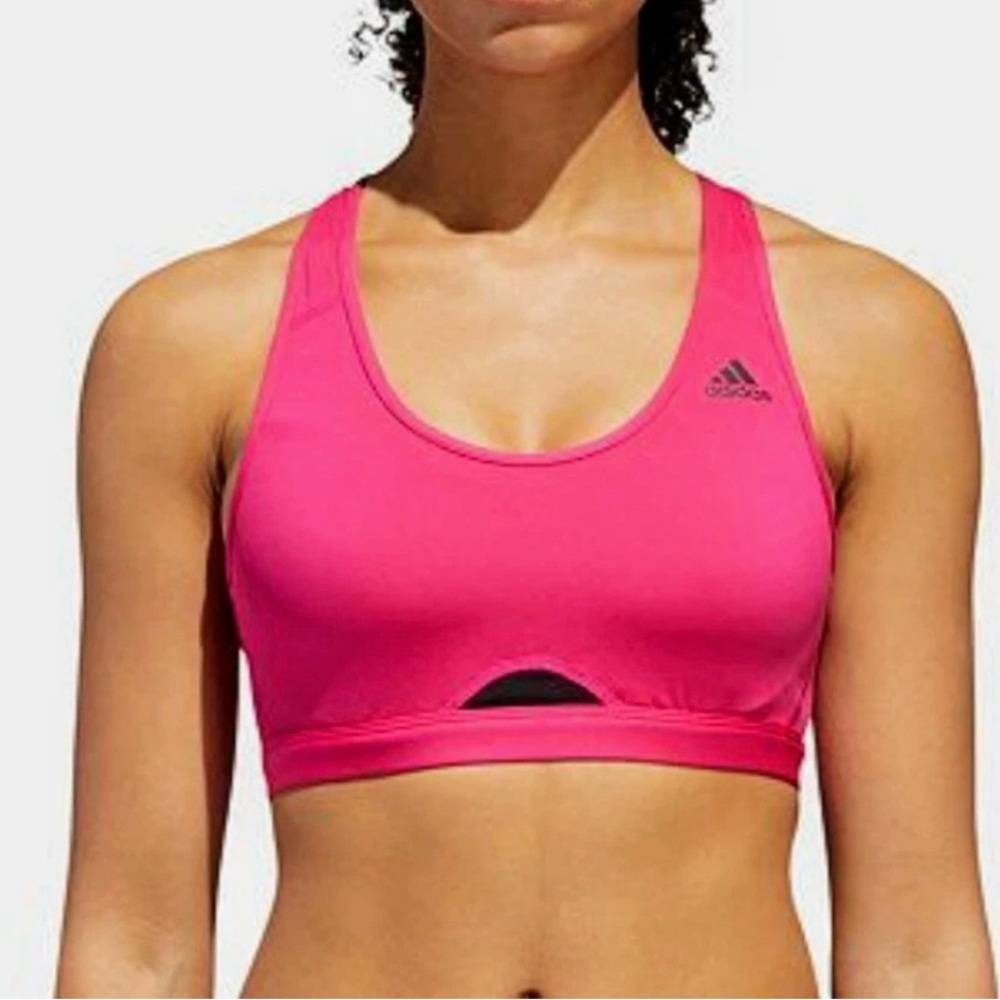 adidas Hot Pink Racerback Cutout Sports Bra